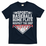 Baseball Home Plate Drip For Who Respect The Drip Ice Cream T-Shirt - Navy