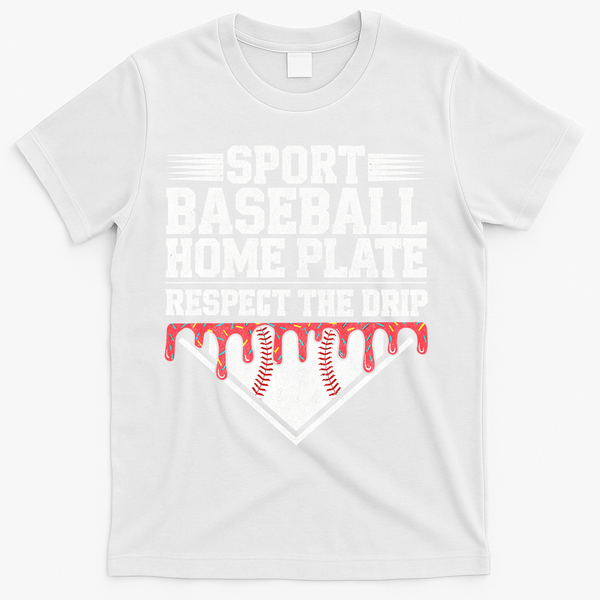 Baseball Home Plate Drip For Who Respect The Drip Ice Cream T-Shirt - White
