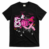Boo Halloween Pumpkin P.Ink Ribbon Witch Breast Cancer Gift T-Shirt - Black
