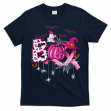 Boo Halloween Pumpkin P.Ink Ribbon Witch Breast Cancer Gift T-Shirt - Navy Blue