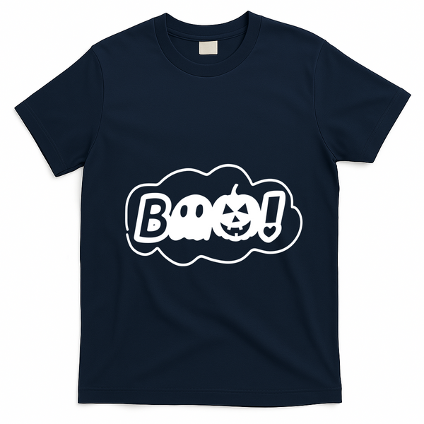 Boo Halloween Pumpkin Season T-Shirt - Navy Blue