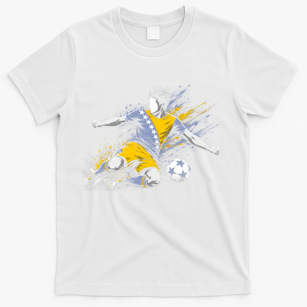 Bosnia Herzegovina Soccer Team Flag T-Shirt - White