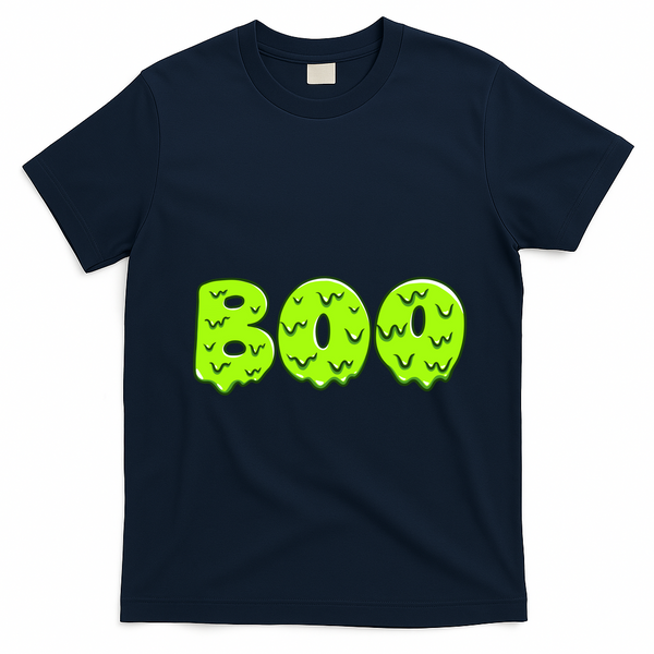 Boo Halloween Slime T-Shirt - Navy Blue