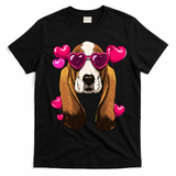 Basset Hound Valentines Day Heart Basset Hound Dog Lover T-Shirt - Black