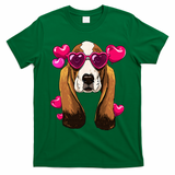 Basset Hound Valentines Day Heart Basset Hound Dog Lover T-Shirt - Irish Green