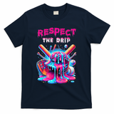 Baseball Ice Cream Drip Respect The Drip Gift T-Shirt - Navy