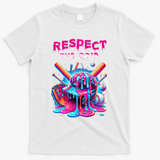 Baseball Ice Cream Drip Respect The Drip Gift T-Shirt - White