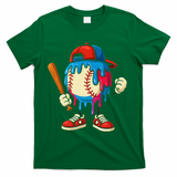 Baseball Ice Cream Drip Sport Game Day Gift T-Shirt - Green