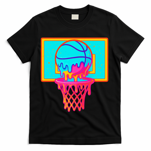 Basketball Ice Cream Drip T-Shirt - Black