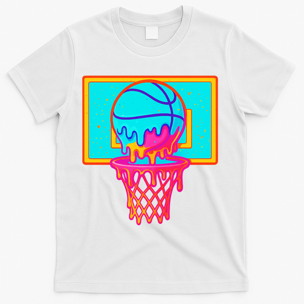 Basketball Ice Cream Drip T-Shirt - White