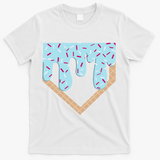 Baseball Ice Cream Dripping Home Plate Drip T-Shirt - White