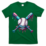 Baseball Ice Cream Drip Baseball T-Shirt - Green