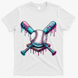 Baseball Ice Cream Drip Baseball T-Shirt - White