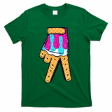 Baseball Ice Cream Drip Home Plate Hand Sign T-Shirt - Green