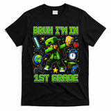 Bruh I'm In 1st Grade First Adventure Back To School T-Shirt - Black