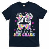 Bruh Im In 8th Grade Messy Bun First Day Of School T-Shirt - Navy