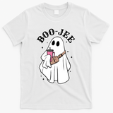 Boo Jee Funny Halloween Shopaholic Ghost T-Shirt - White