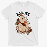 Boo Jee Fall Halloween Ghost Funny T-Shirt - White