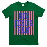 Big Jesus Fan Faith Striped T-Shirt - Irish Green