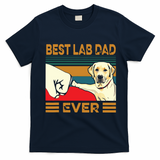 Best Lab Dad Ever Retro Vintage T-Shirt - Navy Blue