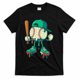 Baseball Lifestyle Drip Ice Cream Cool Art T-Shirt - Black