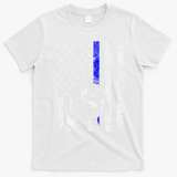Blue Line Flag K9 Labrador Retriever Police Dog T-Shirt - White