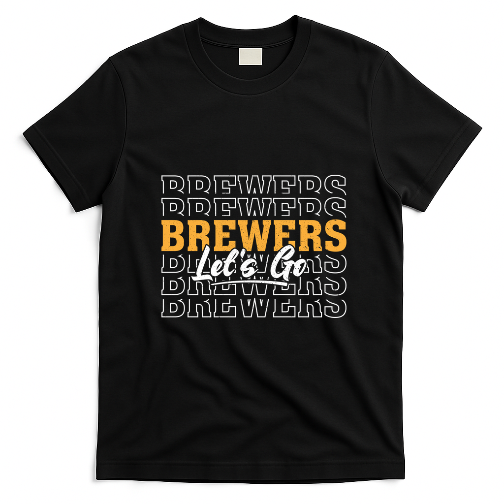 Brewers Let’s Go Fan Apparel for Game Day T-Shirt - Black