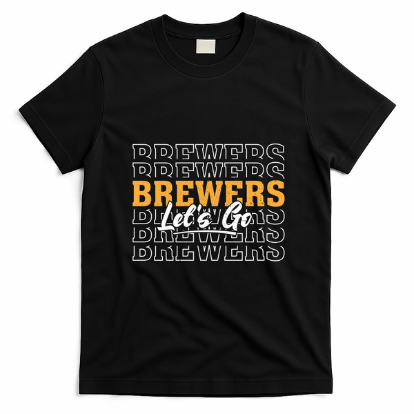 Brewers Let’s Go Fan Apparel for Game Day T-Shirt - Black
