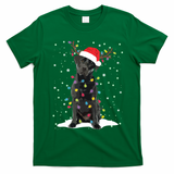 Black Lab Labrador Christmas Tree Light Pajama Dog Xmas T-Shirt - Irish Green