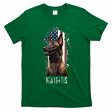 Belgian Malinois American Flag Funny Dog Gift Love T-Shirt - Irish Green
