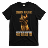 Belgian Malinois American Flag Funny Dog Gift T-Shirt - Black