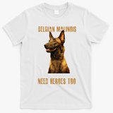 Belgian Malinois American Flag Funny Dog Gift T-Shirt - White