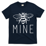 BEE MINE Bumblebee Cute Retro Valentine's Day Funny T-Shirt - Navy Blue