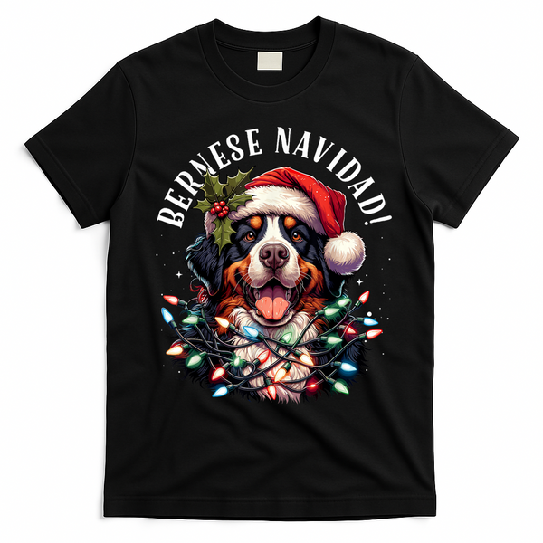 Bernese Mountain Dog Christmas Funny Bernese Navidad Berner T-Shirt - Black