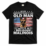 Belgian Malinois Dog Breed Never Underestimate An Old Man T-Shirt - Black
