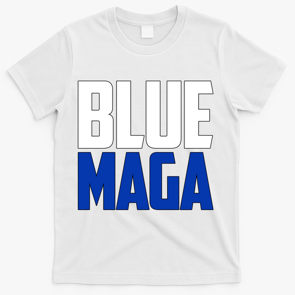 Blue Maga Democrat Make America Great Again T-Shirt - White