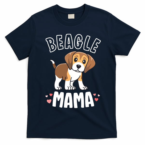 Beagle Mama Dog Mom For Women Gift For Beagle Lover T-Shirt - Navy Blue
