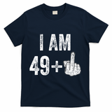 Birthday Male Him Fun 50 Funny 50th Birthday Gift T-Shirt - Navy