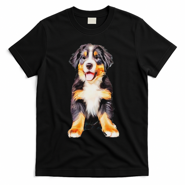 Bernese Mountain Puppy For Women Dog Lovers T-Shirt - Black