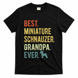 Best Miniature Schnauzer Grandpa Ever Dog Lover Fathers Day T-Shirt - Black