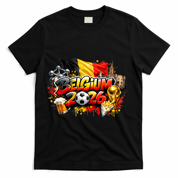 BELGIUM North America Soccer Tournament 2026 T-Shirt - Black
