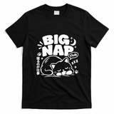 Big Nap Club Fluffy Cat T-Shirt - Black