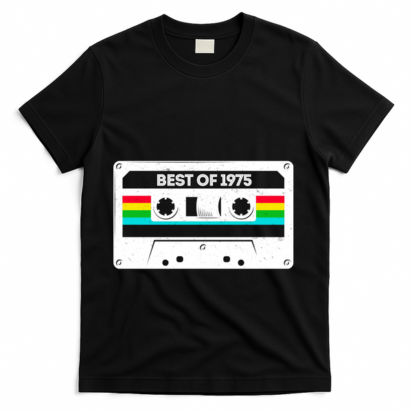 Best Of 1975 Retro 50th Birthday Mixtape T-Shirt - Black