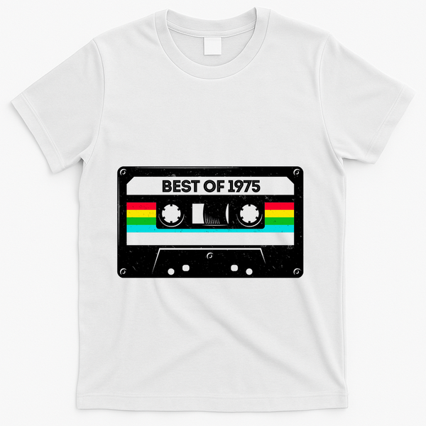 Best Of 1975 Retro 50th Birthday Mixtape T-Shirt - White