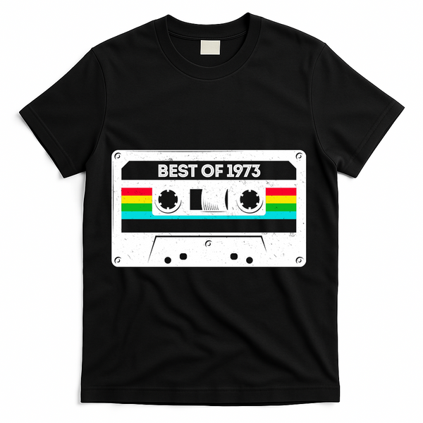 Best Of 1973 Retro 50th Birthday Mixtape T-Shirt - Black