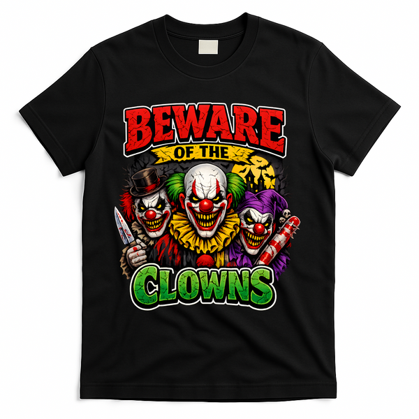 Beware Of The Creepy Clowns Attacks T-Shirt - Black
