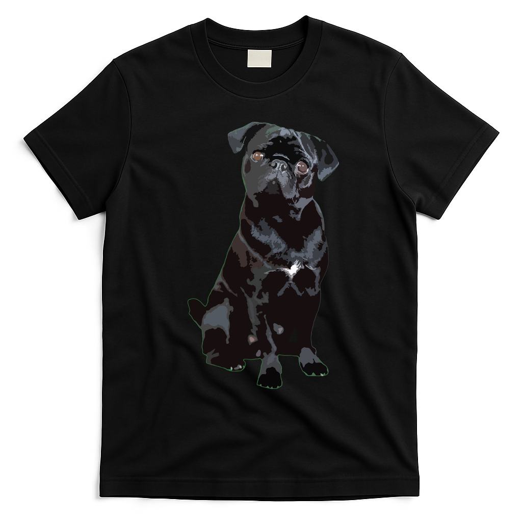 Black Pug Dog For Dog Mom Dad Funny Cute Black Pug T-Shirt - Black