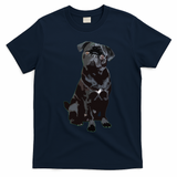 Black Pug Dog For Dog Mom Dad Funny Cute Black Pug T-Shirt - Navy Blue