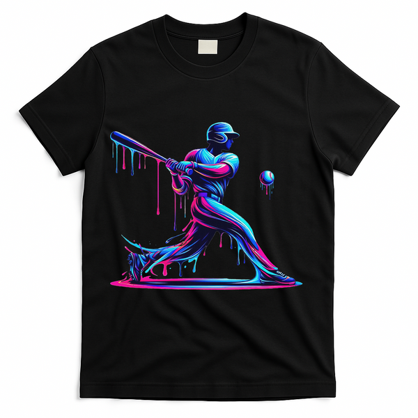 Baseball Player Drip For N Ice Cream T-Shirt - Black