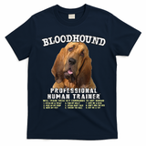 Bloodhound Professional Human Trainer Cute Dog T-Shirt - Navy Blue